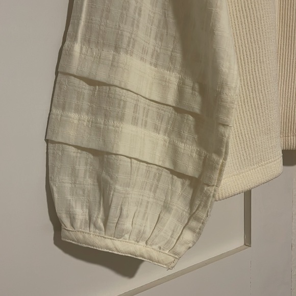 NWOT Madewell Weavemix Mock Neck Bubble Sleeve Top Women’s Medium - Picture 8 of 8